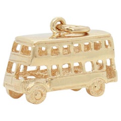 Vintage 14K Gold Double Decker Bus Charm for a Charm Bracelet