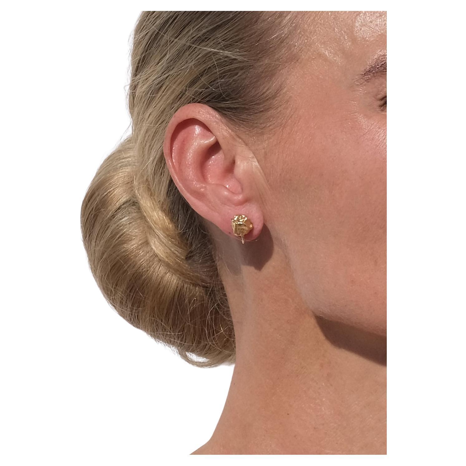 Vintage 14K Gold Earrings by Björn Weckström for Lapponia Made 1971 For Sale