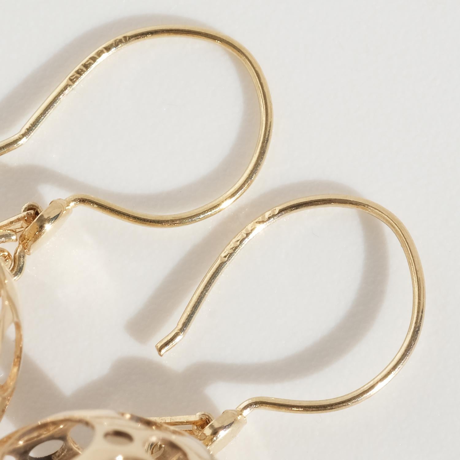 Vintage 14K Gold Earrings “Leppäkerttu” by Liisa Vitali For Sale 2