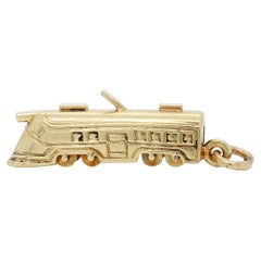 Vintage 14K Gold Electric Train Charm for a Charm Bracelet