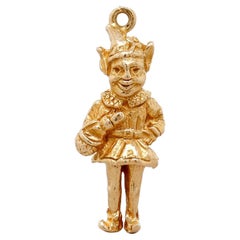 Vintage 14K Gold Elf or Leprechaun Necklace Pendant or Charm for a Bracelet