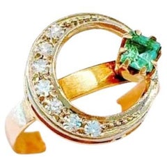 Vintage Smaragd Diamant Gold Ring