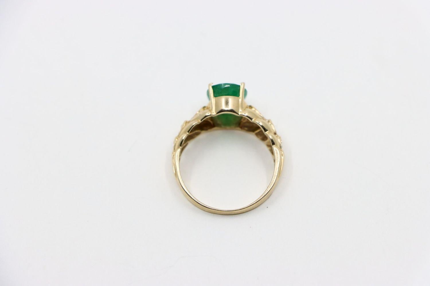 Vintage 14K Gold Emerald Ring For Sale 2