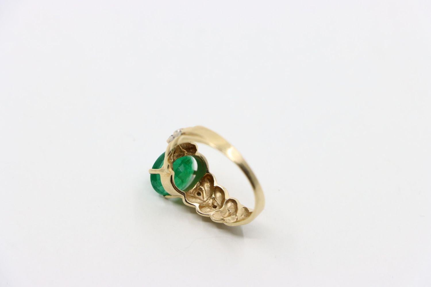 Vintage 14K Gold Emerald Ring For Sale 5