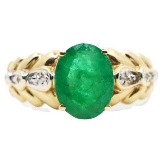 Vintage 14K Gold Emerald Ring