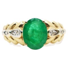 Vintage 14K Gold Smaragd Ring