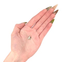 Breloque vintage en forme d'huître, en or 14 carats, émail et perle, à accrocher à un bracelet