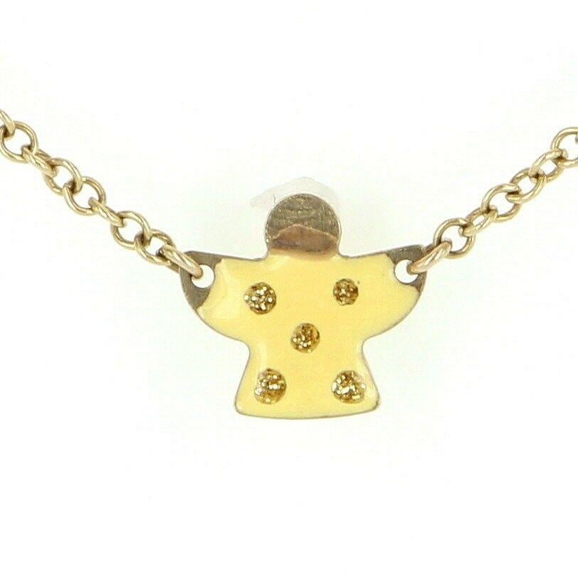 Modern Vintage 14k Gold Enamel Child Ladybug Beetle Angel Charm Bracelet Estate Jewelry