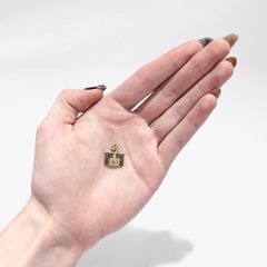 Vintage 14K Gold & Enamel Christmas Fireplace Charm for a Bracelet