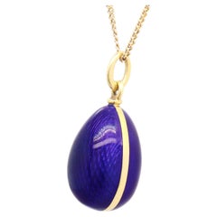 Vintage 14K Gold & Enamel Egg Pendant or Charm for a Bracelet