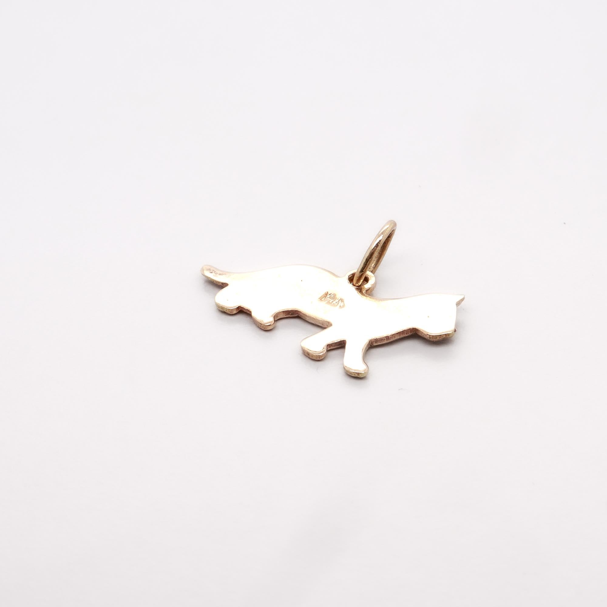 Vintage 14K Gold & Emaille figurale Katze Charme für ein Armband im Angebot 7