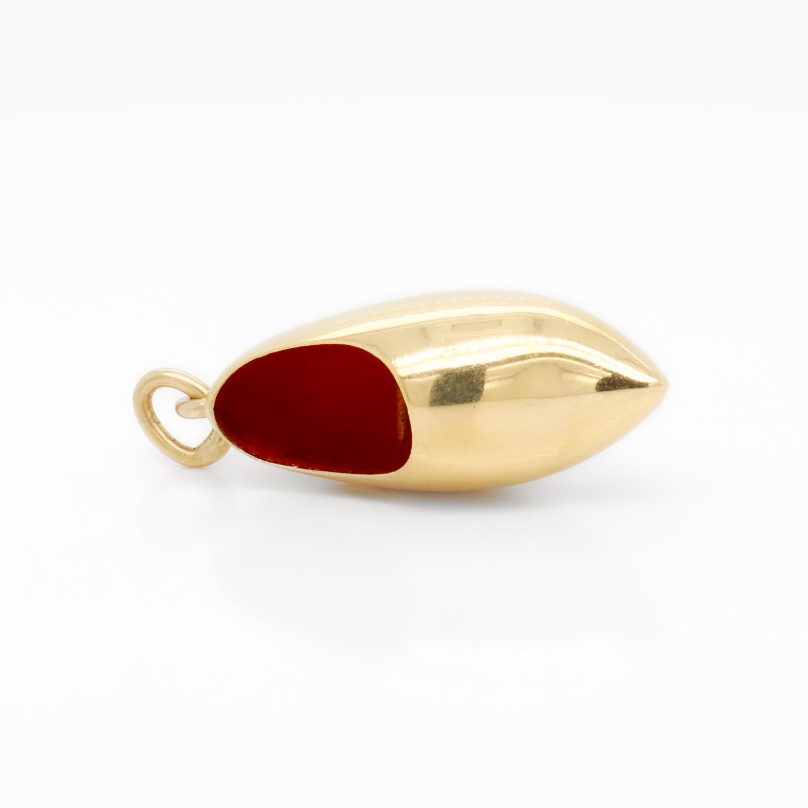 Vintage 14k Gold & Enamel Figural Dutch Clog or 'Klomp' Charm For Sale 5