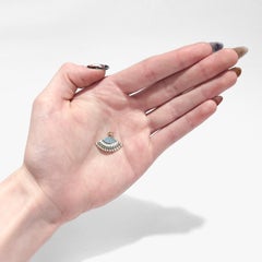 Vintage 14K Gold & Enamel Figural Folding Hand Fan Charm