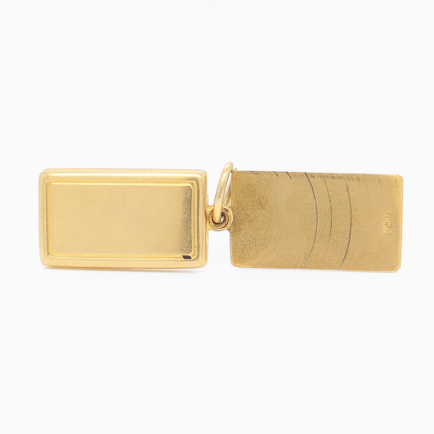 Vintage 14K Gold & Enamel Figural 'Happy Birthday' Card Charm for a Bracelet For Sale 6