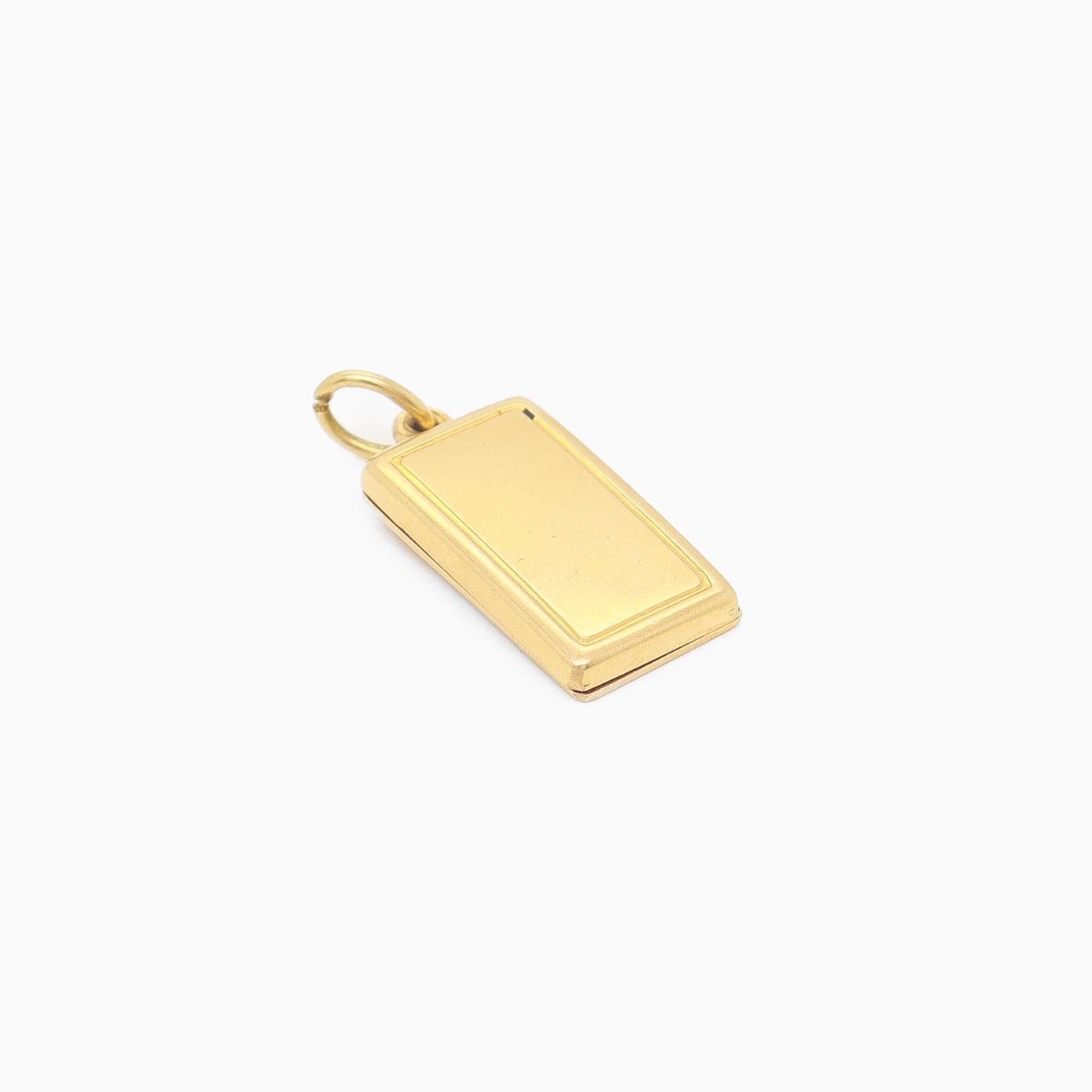 Vintage 14K Gold & Enamel Figural 'Happy Birthday' Card Charm for a Bracelet For Sale 4