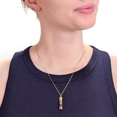 Vintage 14K Gold & Enamel Judaica Mezuzah Charm for a Bracelet