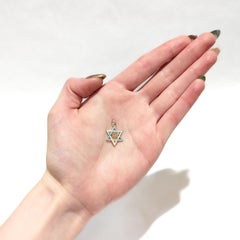 Charm d'epoca in oro 14K e smalto "Zion", stella di David, per un braccialetto di charme