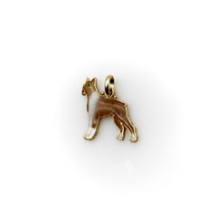 Vintage 14k Gold Enameled Boxer Dog Charm