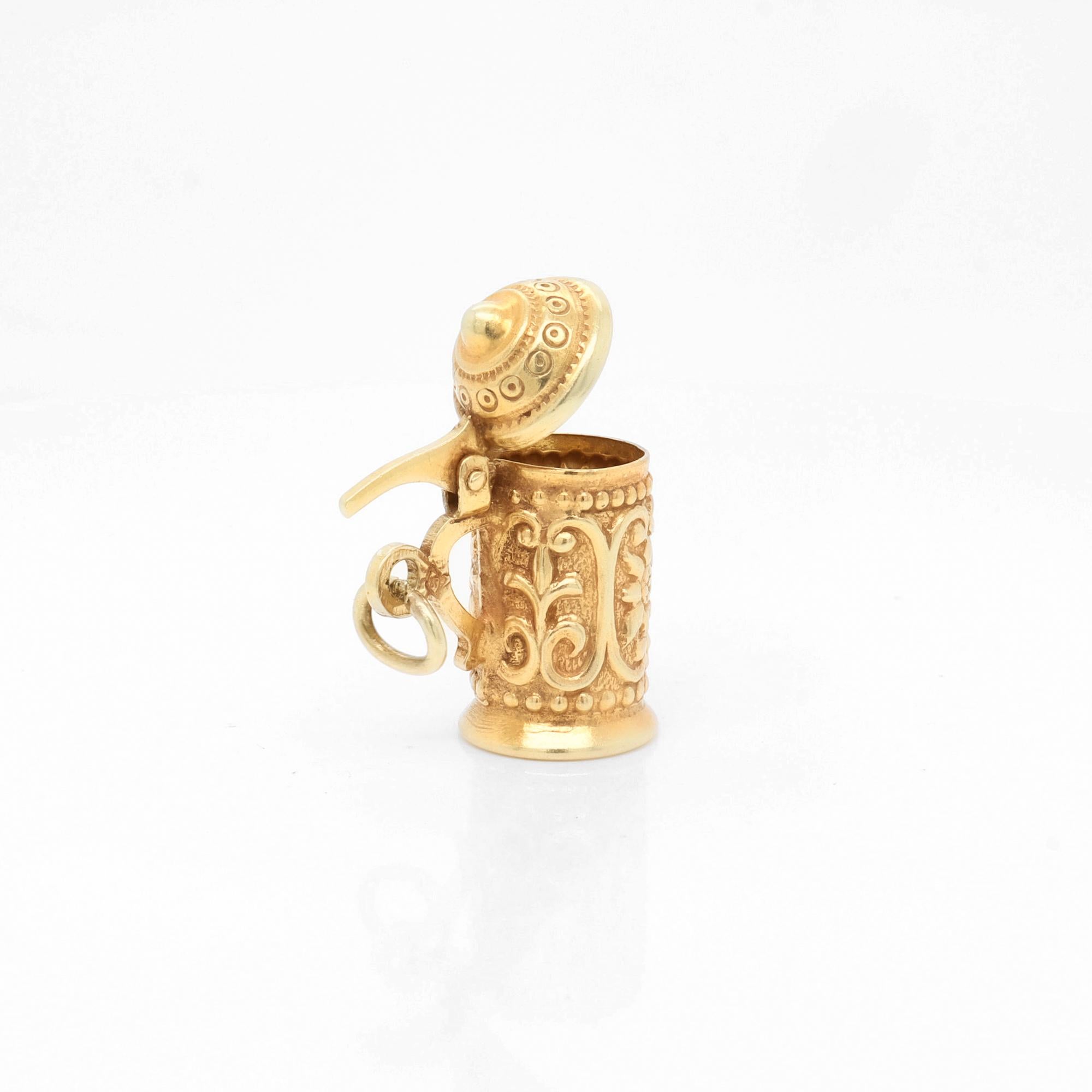 Vintage 14K Gold Figural Bierkrug Charme im Angebot 5