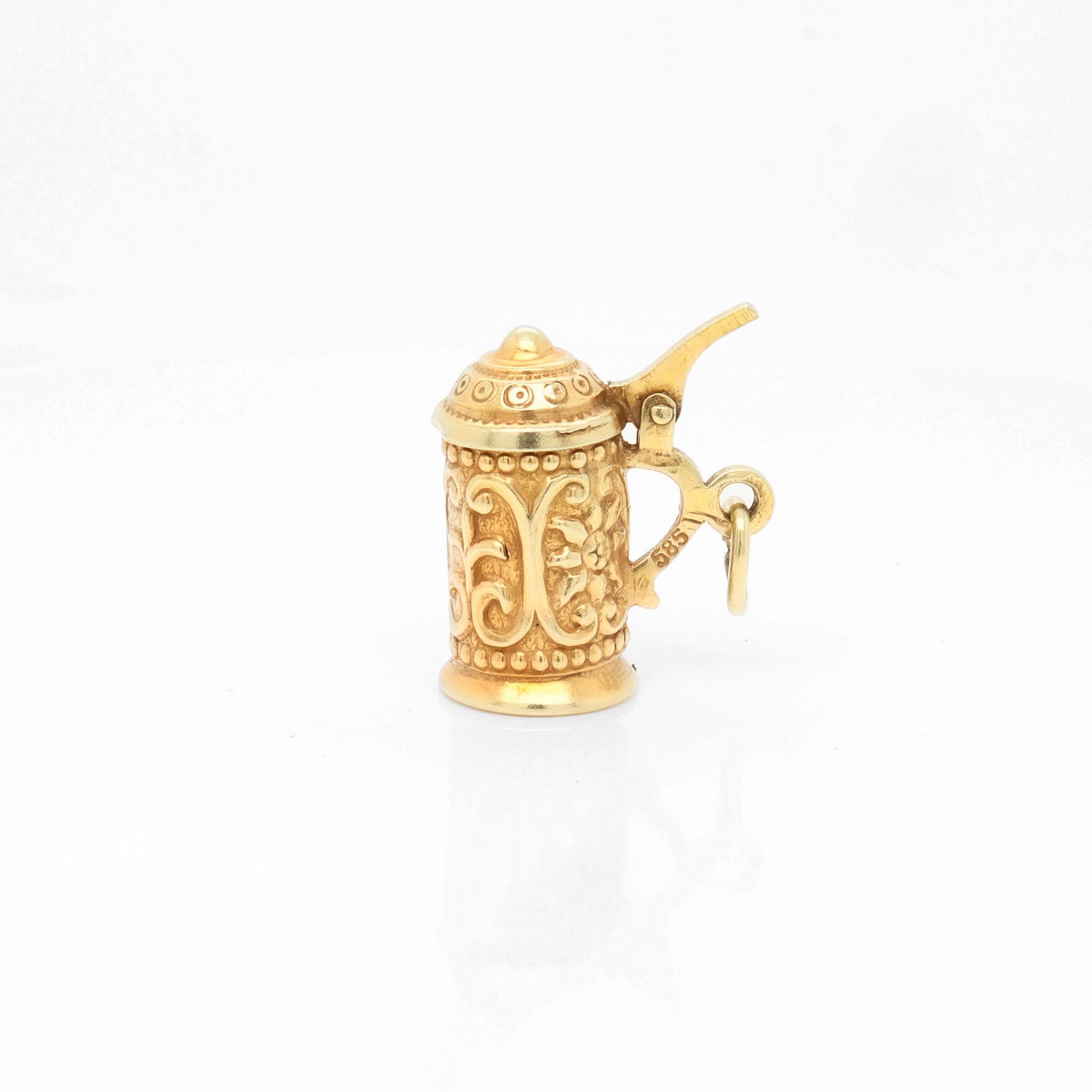 Vintage 14K Gold Figural Bierkrug Charme im Zustand „Gut“ im Angebot in Philadelphia, PA