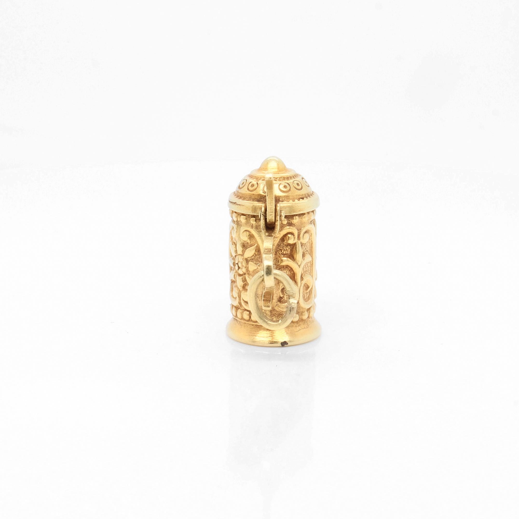 Vintage 14K Gold Figural Bierkrug Charme für Damen oder Herren im Angebot