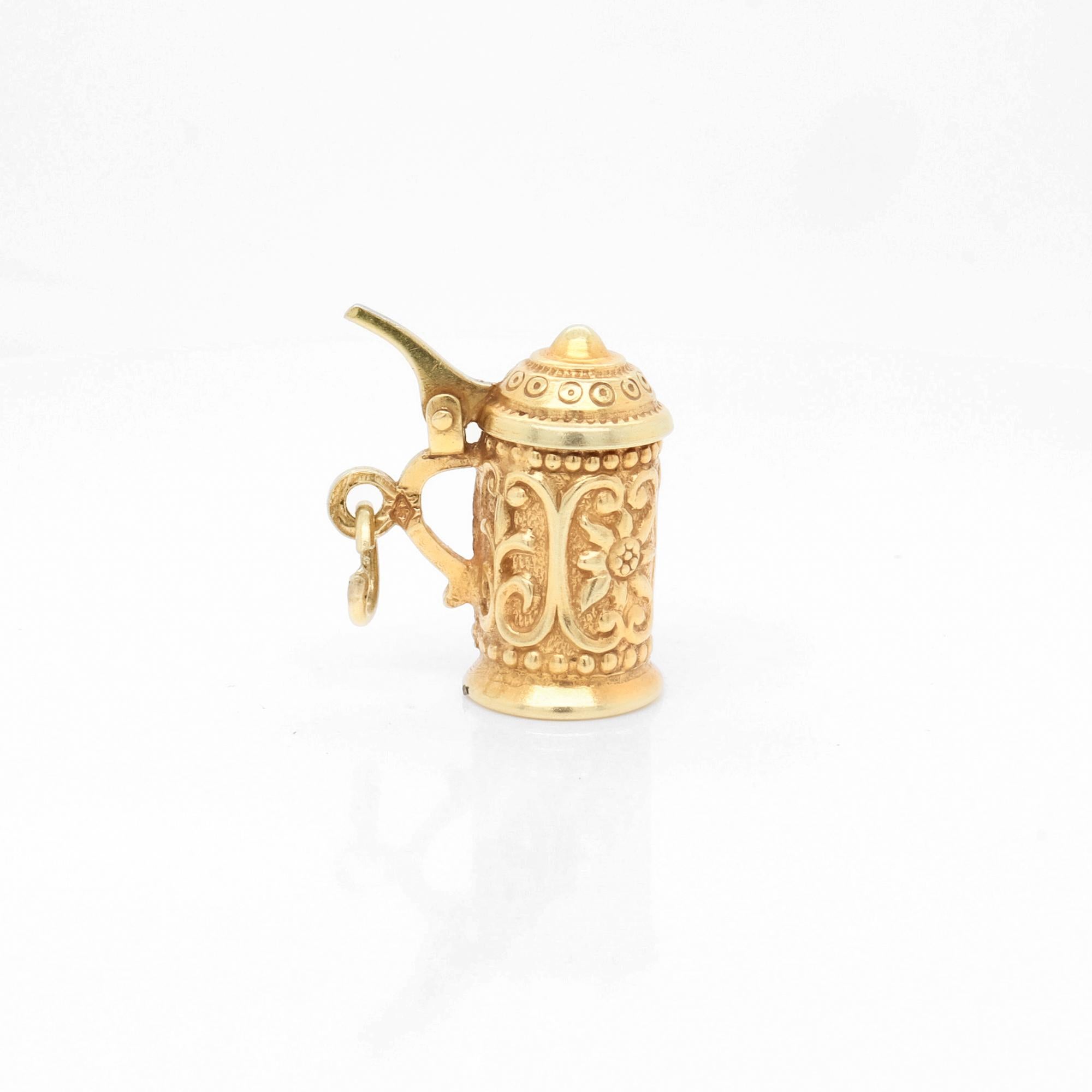 Vintage 14K Gold Figural Bierkrug Charme im Angebot 1