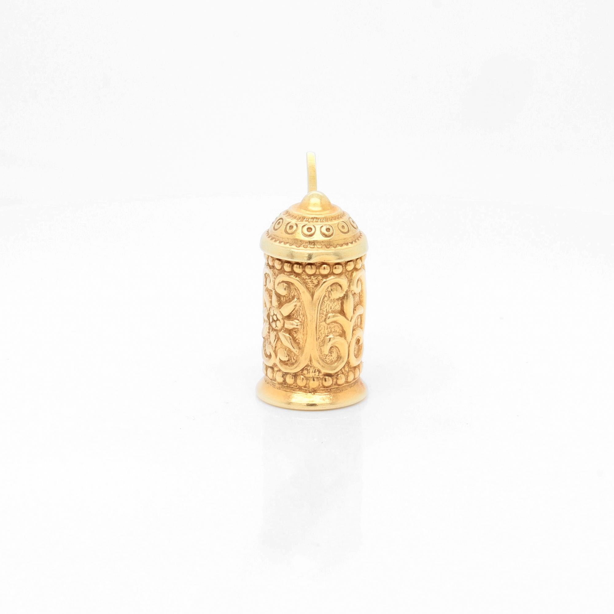 Vintage 14K Gold Figural Bierkrug Charme im Angebot 3