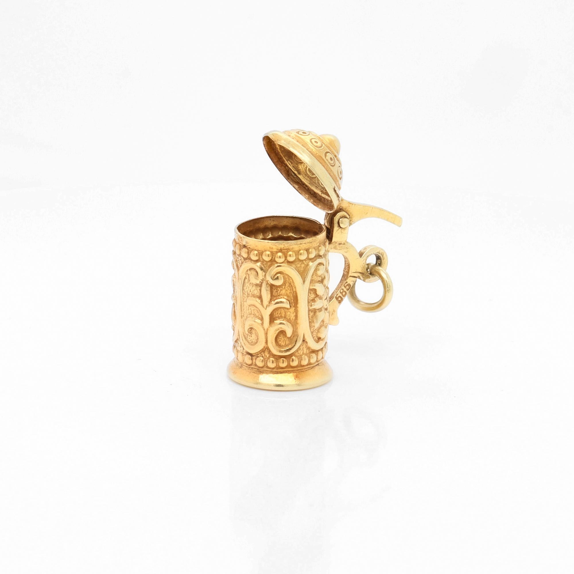 Vintage 14K Gold Figural Bierkrug Charme im Angebot 4