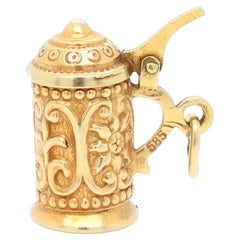 Vintage 14K Gold Figural Beer Stein Charm