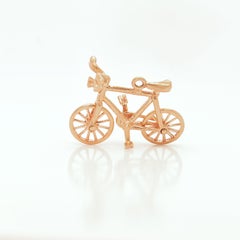 Charm figurativo vintage in oro 14K per bicicletta per braccialetto