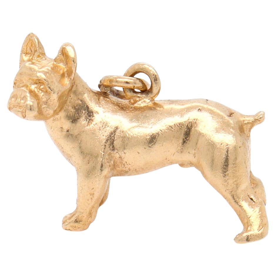 Charm per braccialetto in oro 14 carati raffigurante il cane Boston Terrier