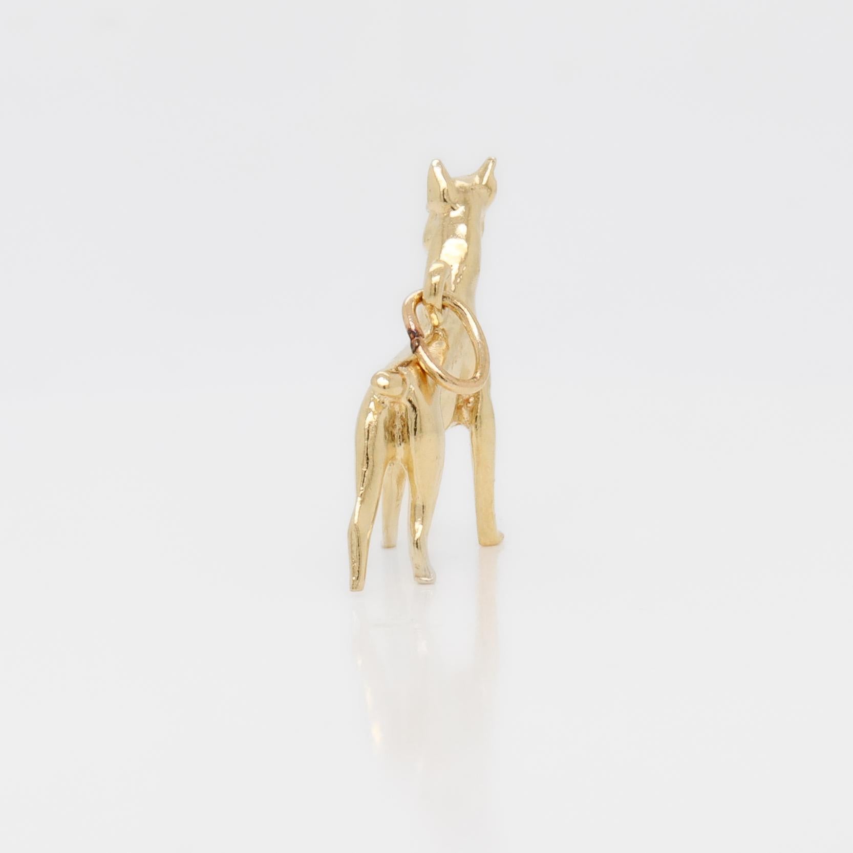 Vintage 14K Gold Figural Boxer Dog Charm for a Bracelet For Sale 2