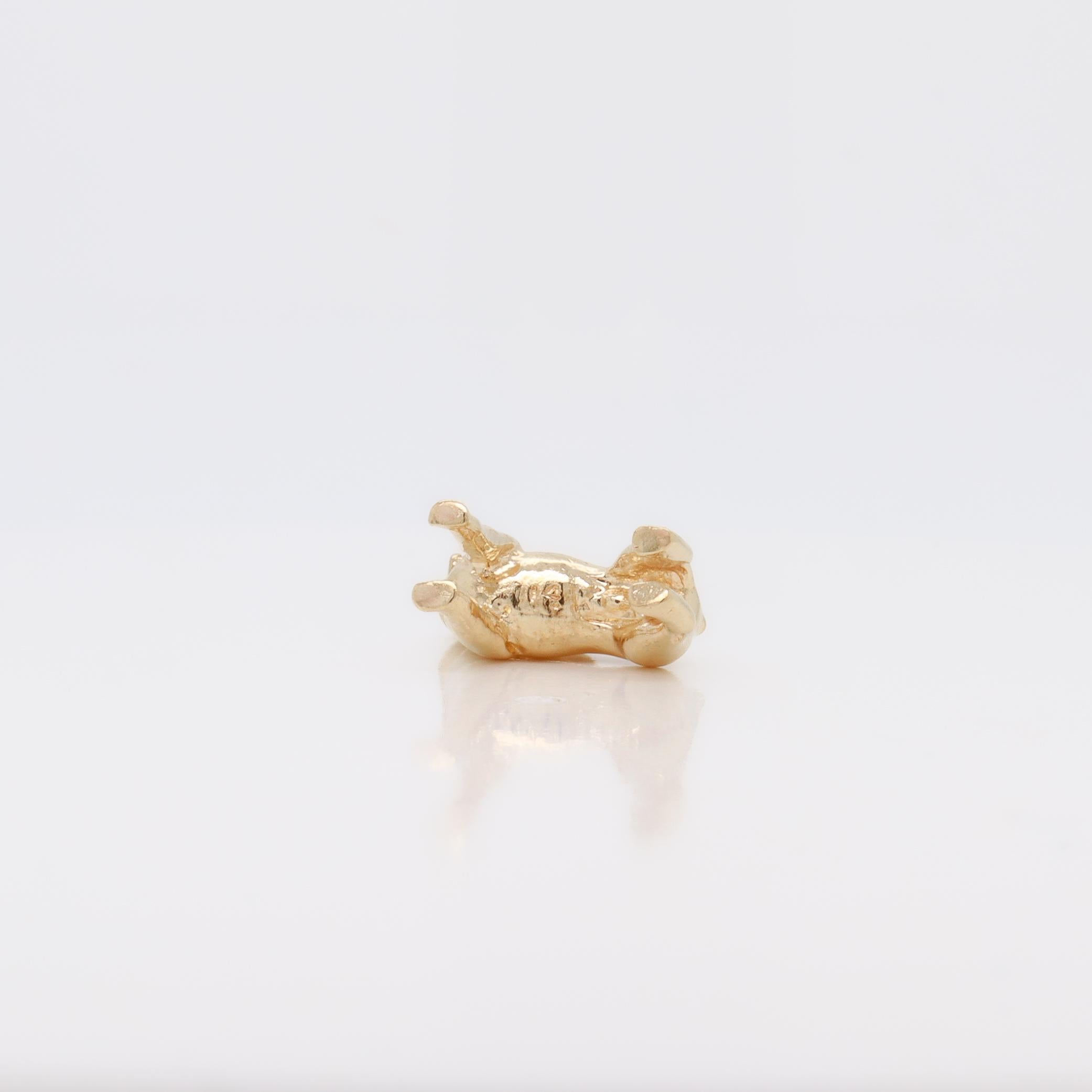 Vintage 14K Gold Figural Boxer Dog Charm en vente 5