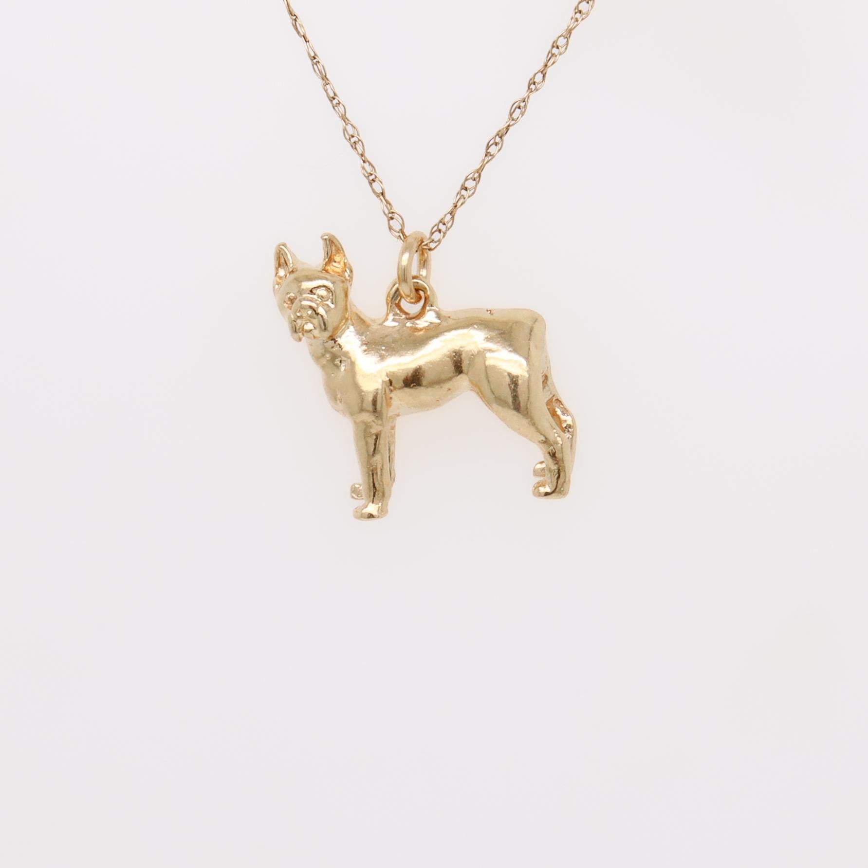Vintage 14K Gold Figural Boxer Dog Charm en vente 6