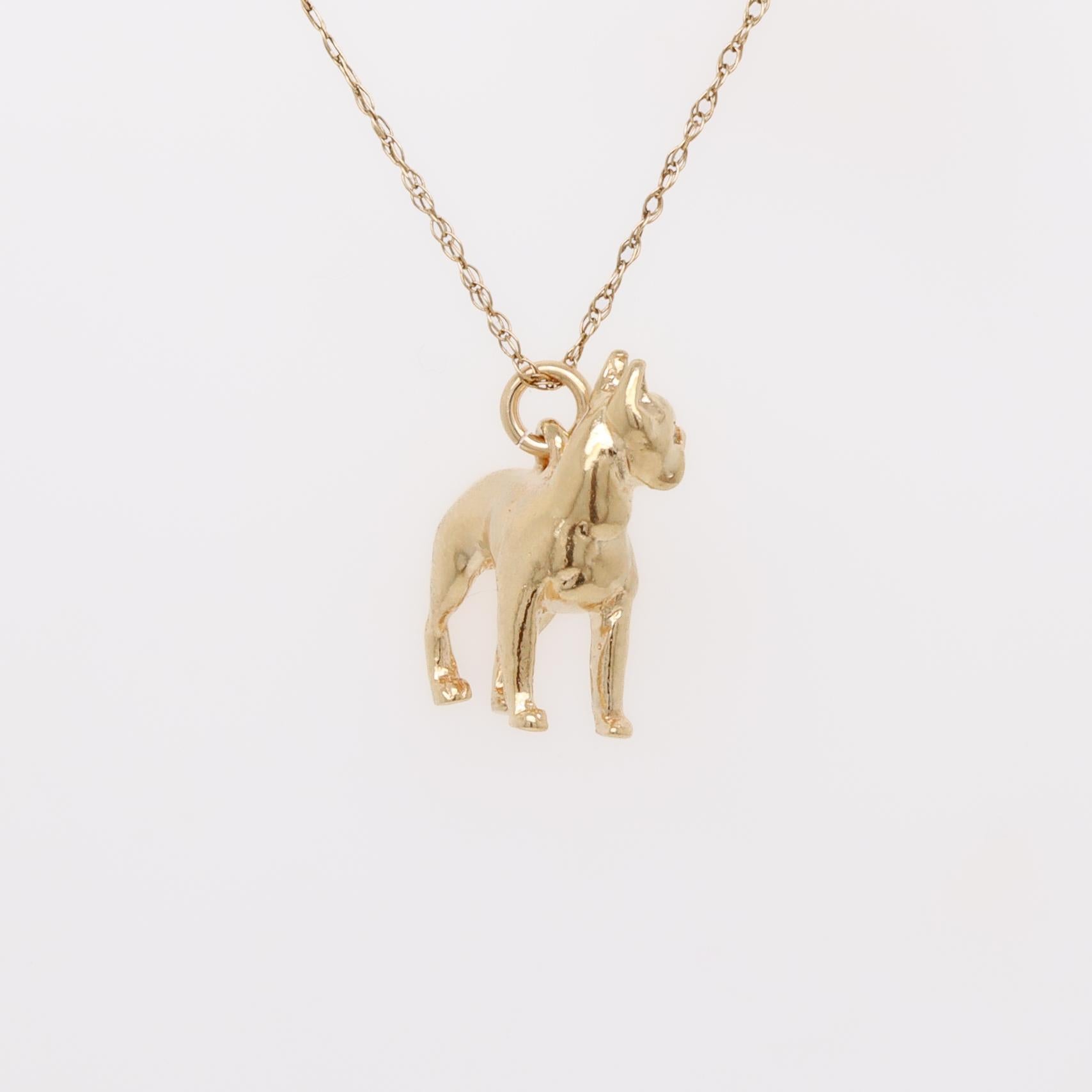 Vintage 14K Gold Figural Boxer Dog Charm en vente 7