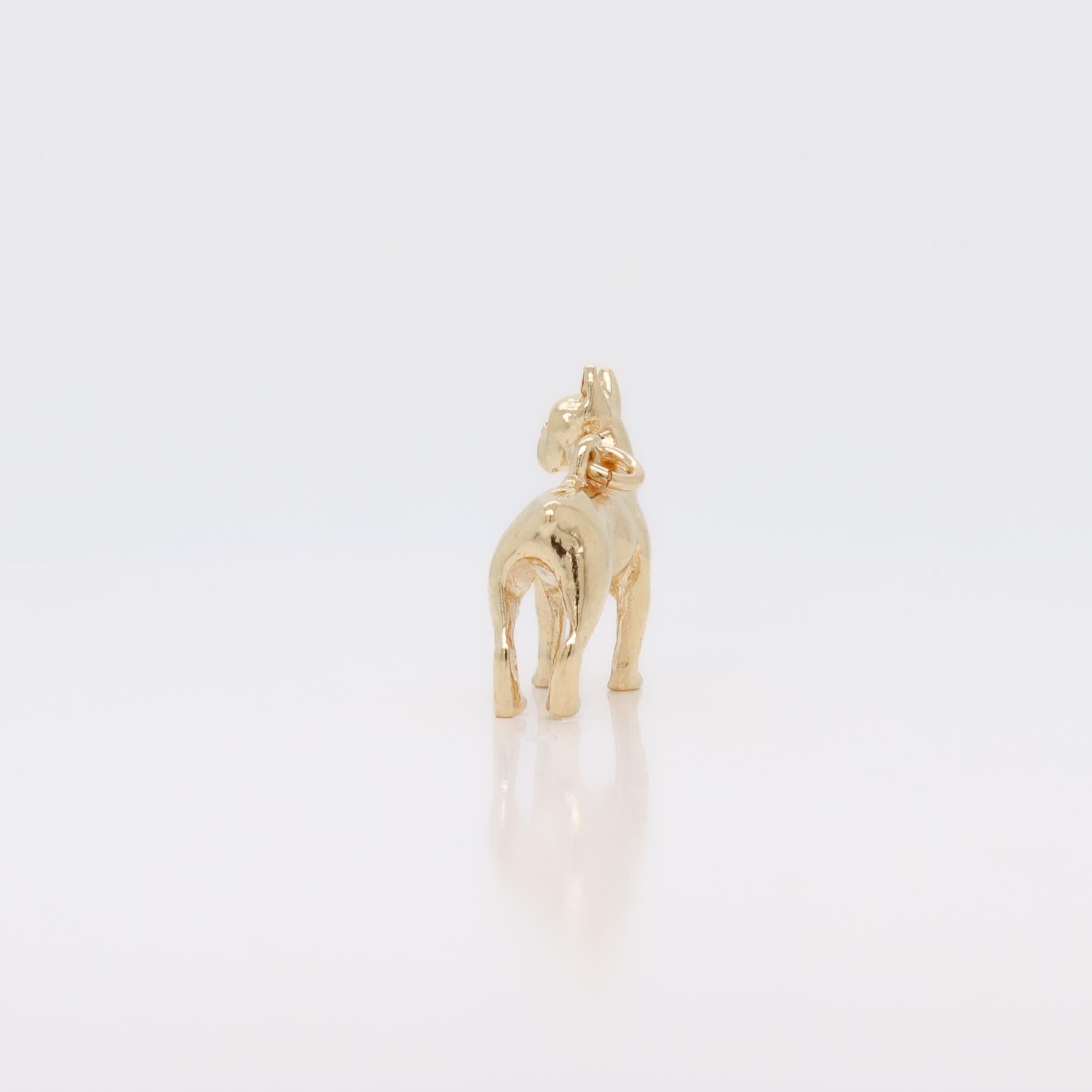 Vintage 14K Gold Figural Boxer Dog Charm en vente 1