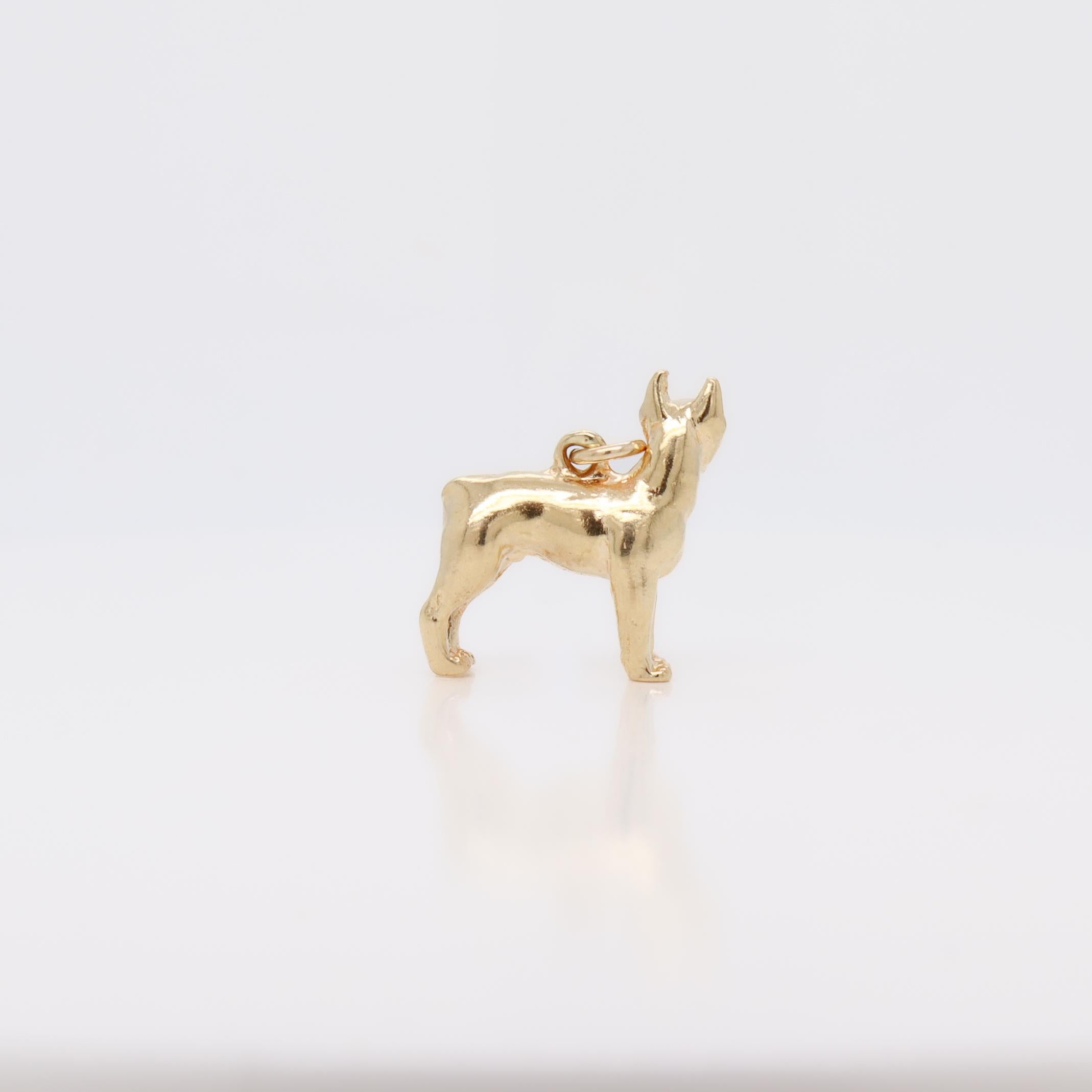 Vintage 14K Gold Figural Boxer Dog Charm en vente 2