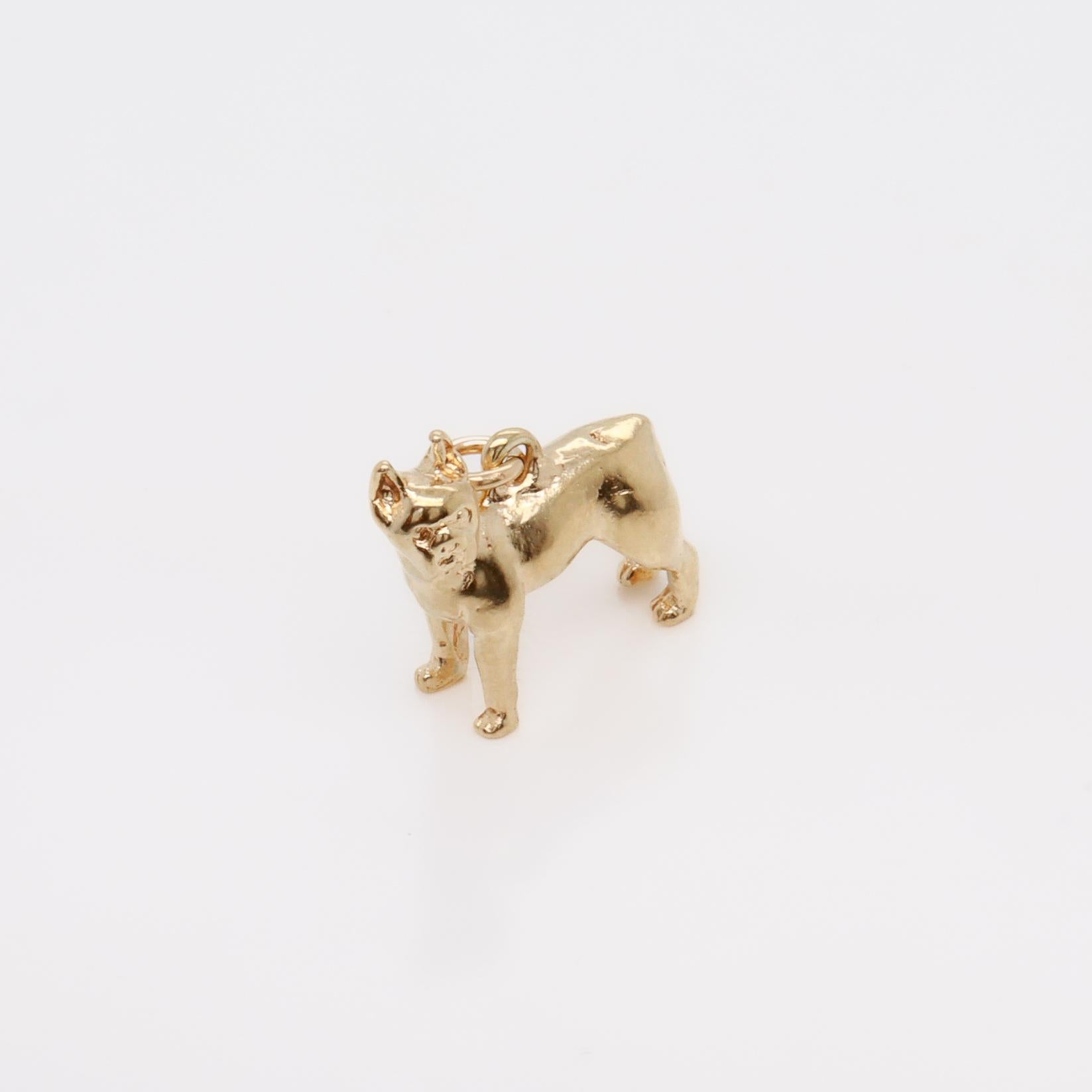 Vintage 14K Gold Figural Boxer Dog Charm en vente 4