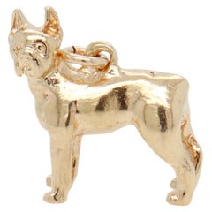 Vintage 14K Gold Figural Boxer Dog Charm