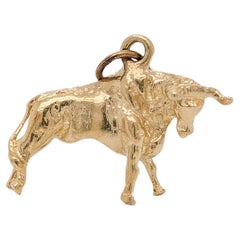 Vintage 14K Gold Figural Bull or Ox Cattle Charm