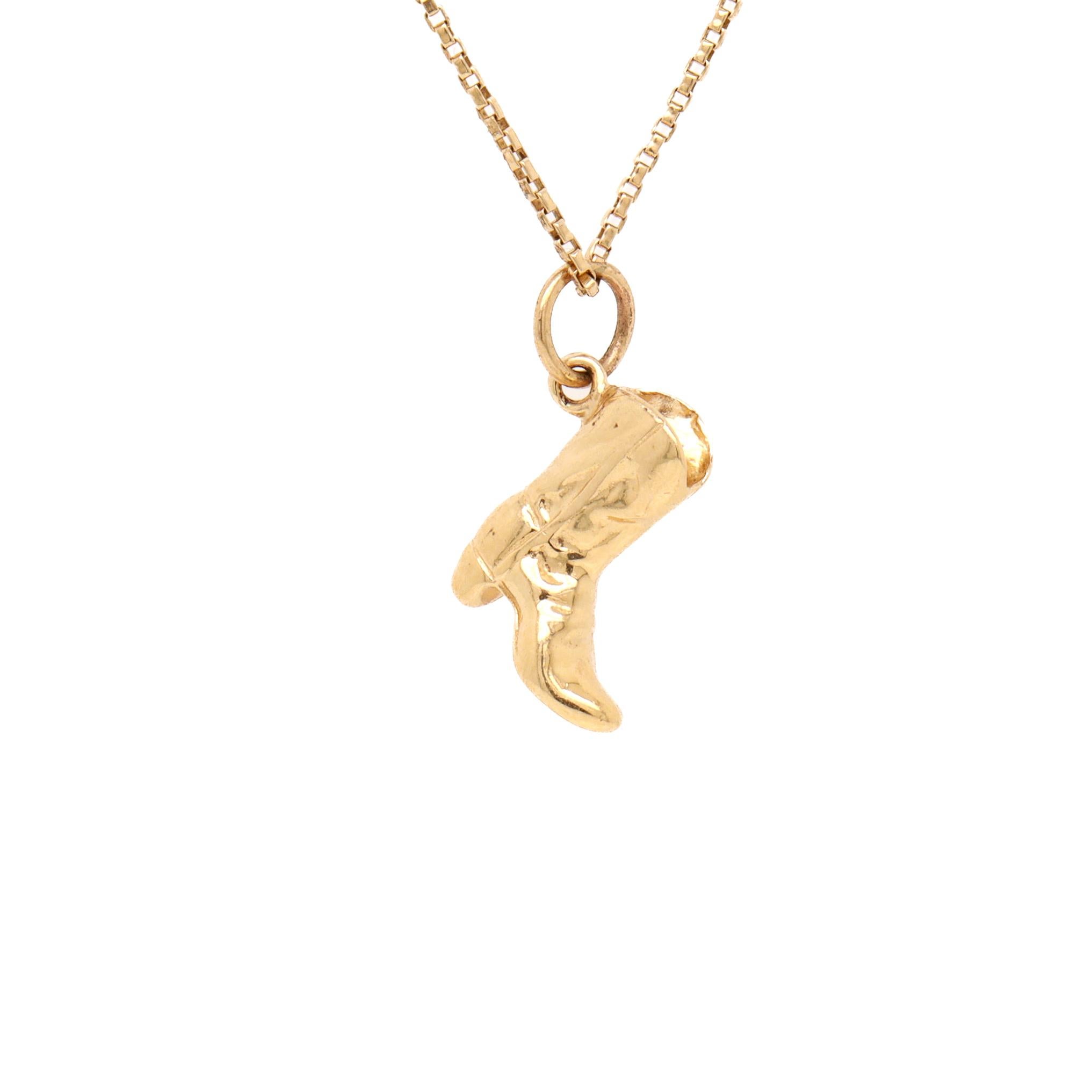 Vintage 14K Gold Figural Cowboy Boot Charm for a Bracelet Bon état - En vente à Philadelphia, PA