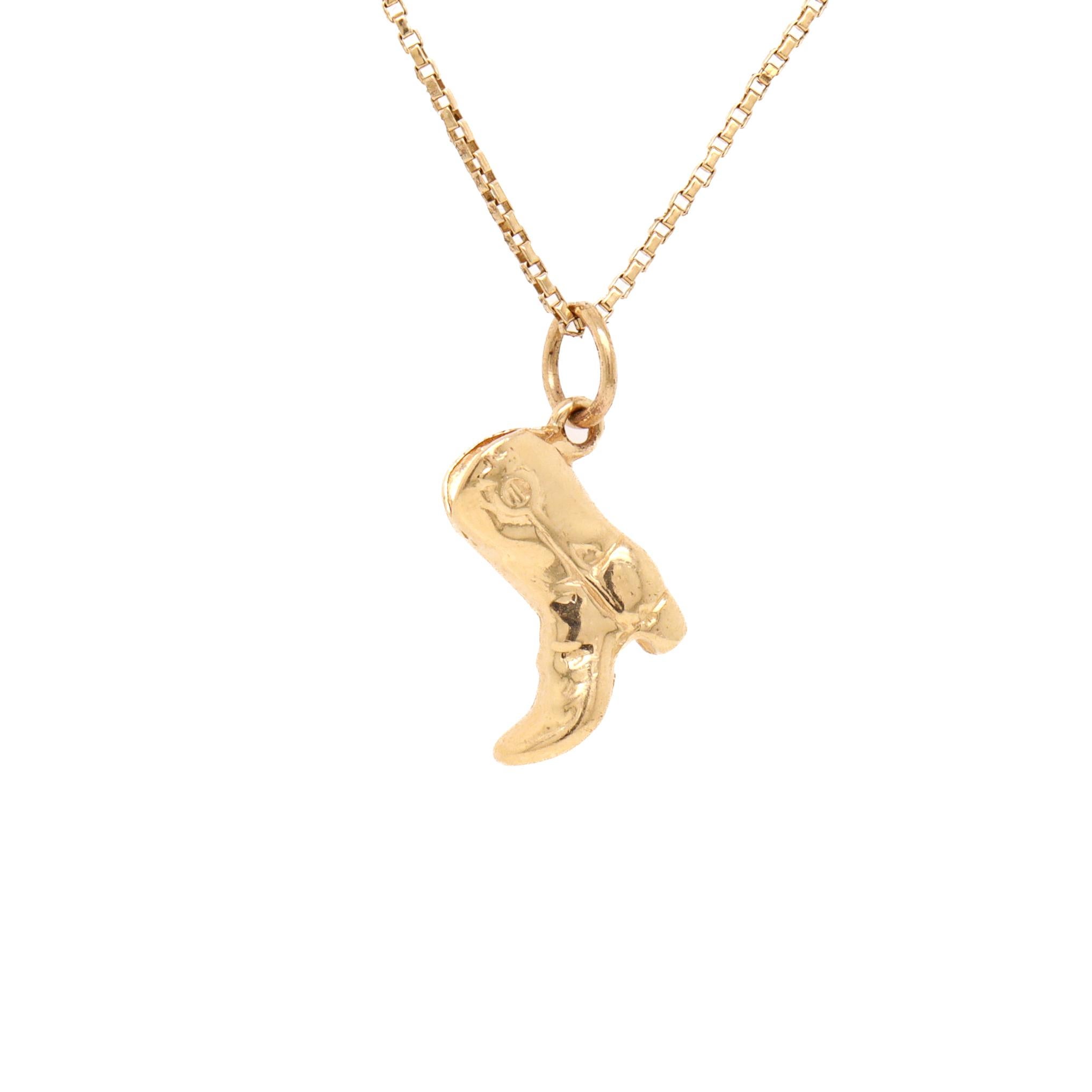 Vintage 14K Gold Figural Cowboy Boot Charm for a Bracelet Pour femmes en vente