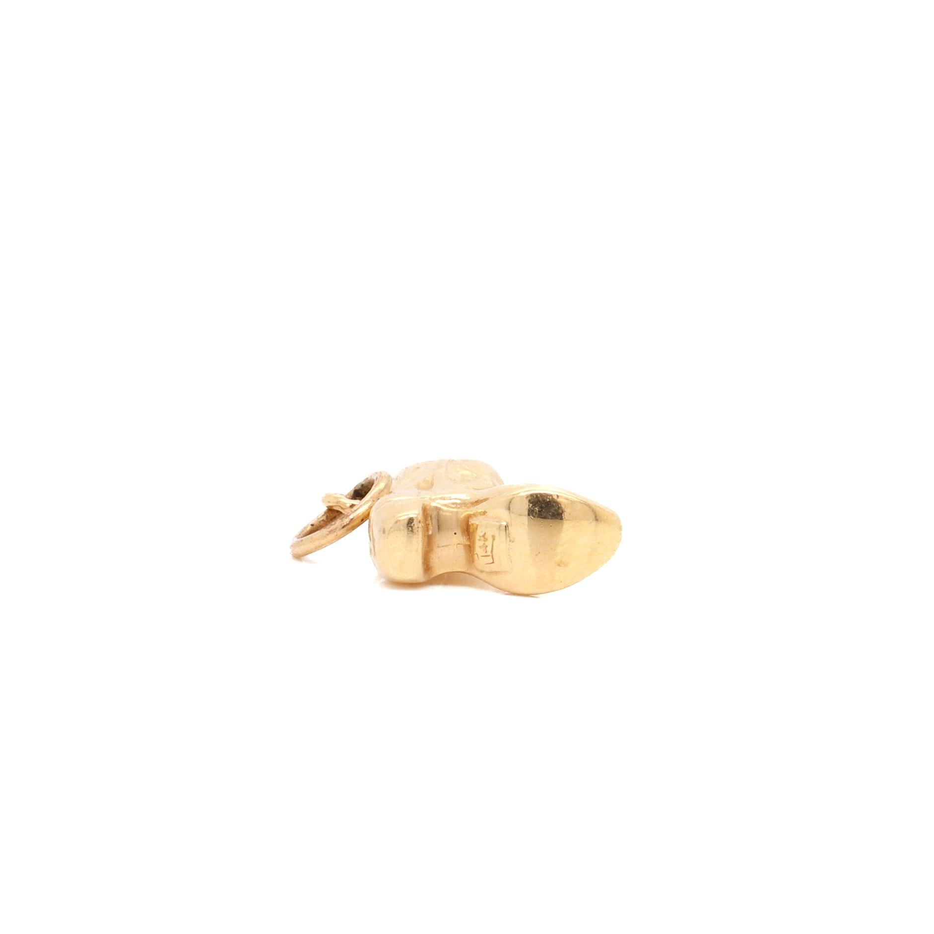 Vintage 14K Gold Figural Cowboy Boot Charm for a Bracelet en vente 3