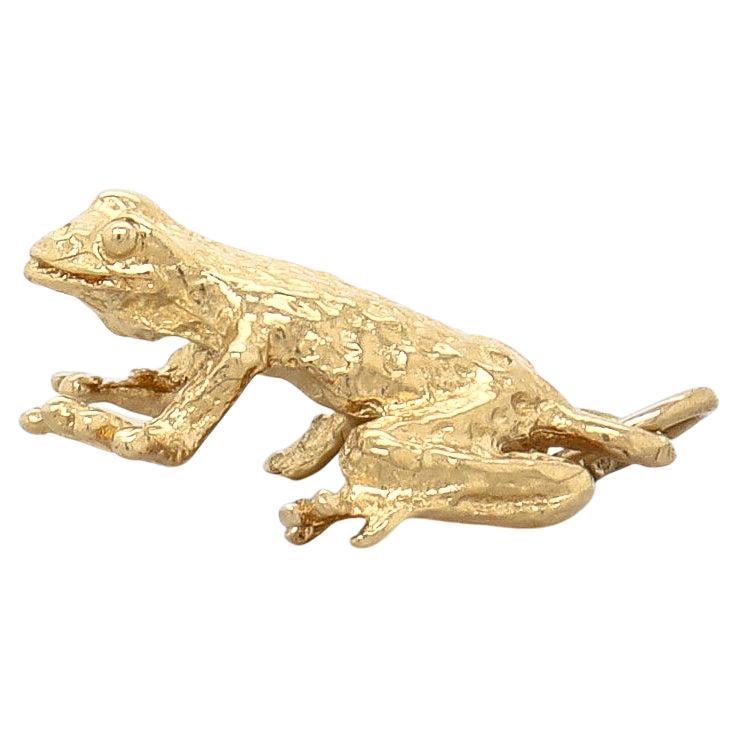 Vintage 14K Gold Figural Frog or Toad Charm for a Bracelet For Sale