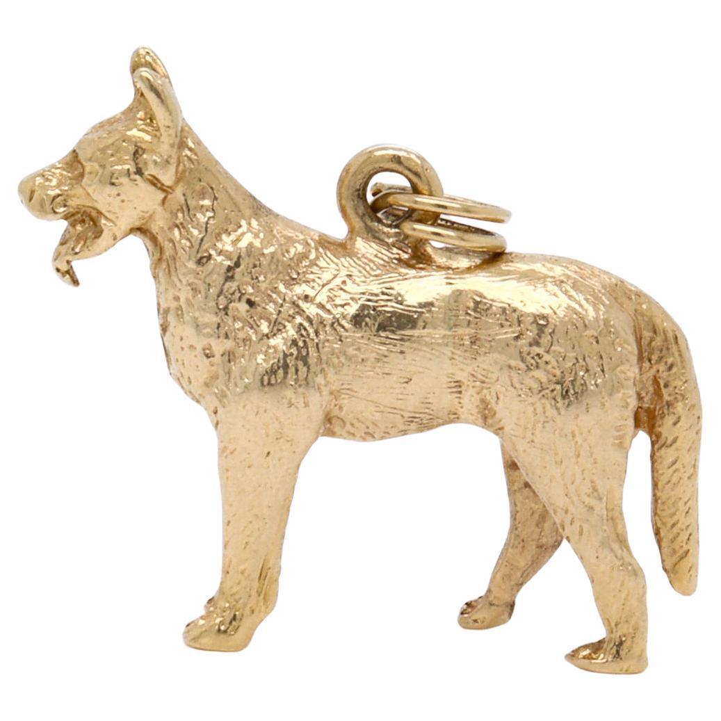 Vintage 14K Gold Figural German Shepherd Dog Charm