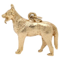 Vintage 14K Gold Figural German Shepherd Dog Charm