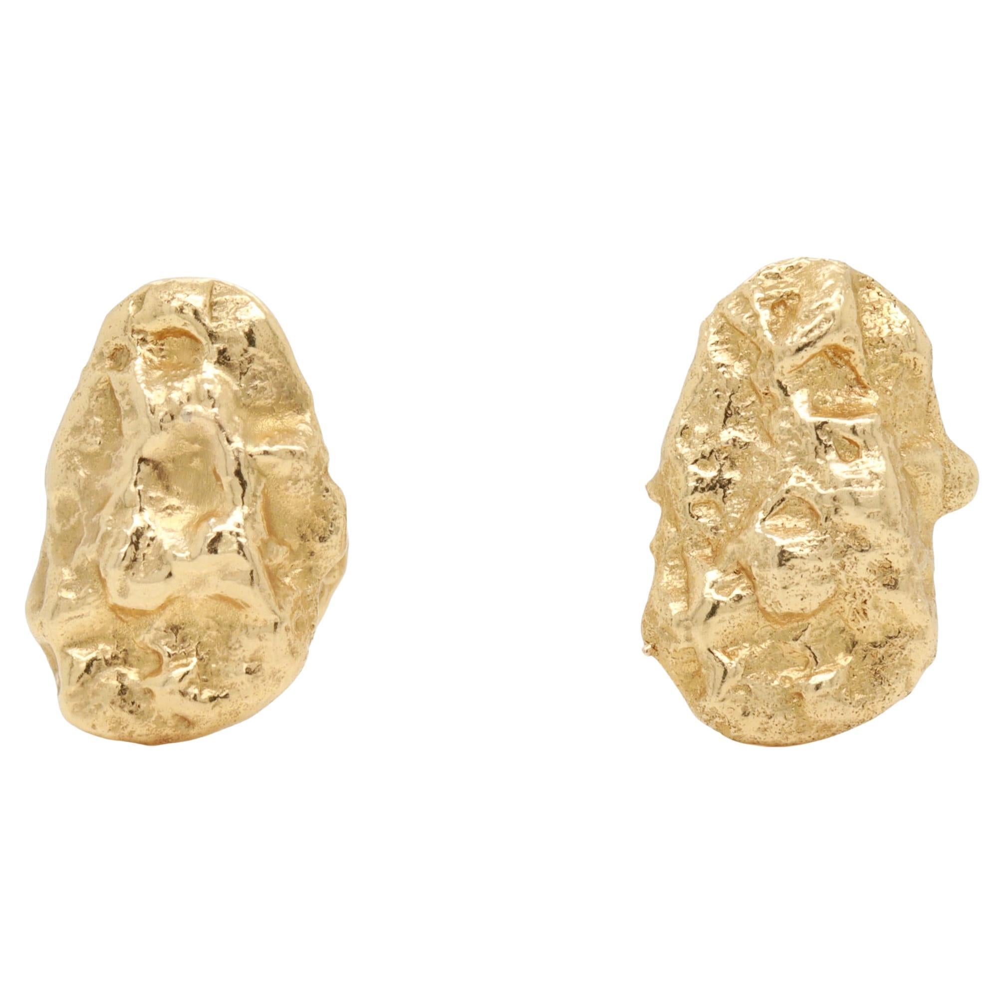 Vintage 14K Gold Figural Gold Nugget Cufflinks