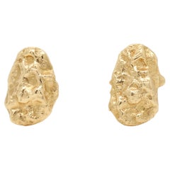 Vintage 14K Gold Figural Gold Nugget Cufflinks