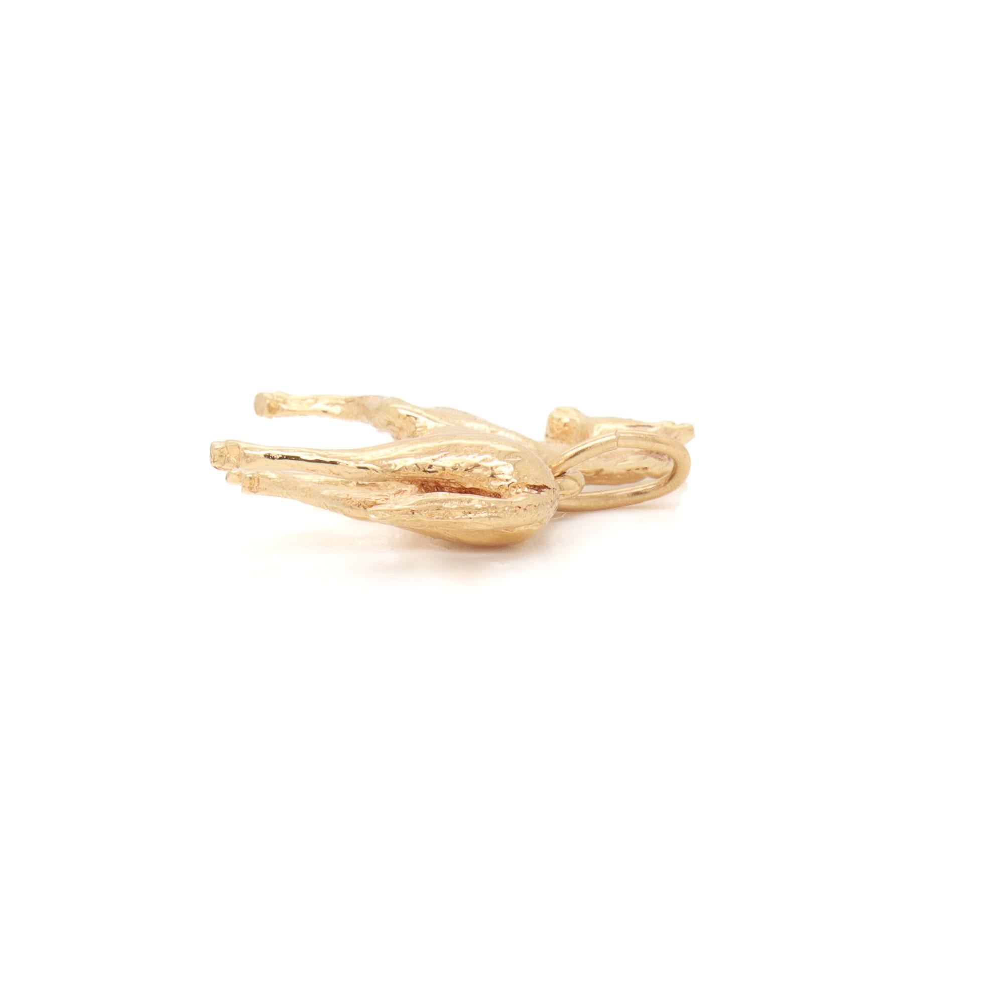 Charm o ciondolo con cavallo figurativo in oro 14K vintage in vendita 6