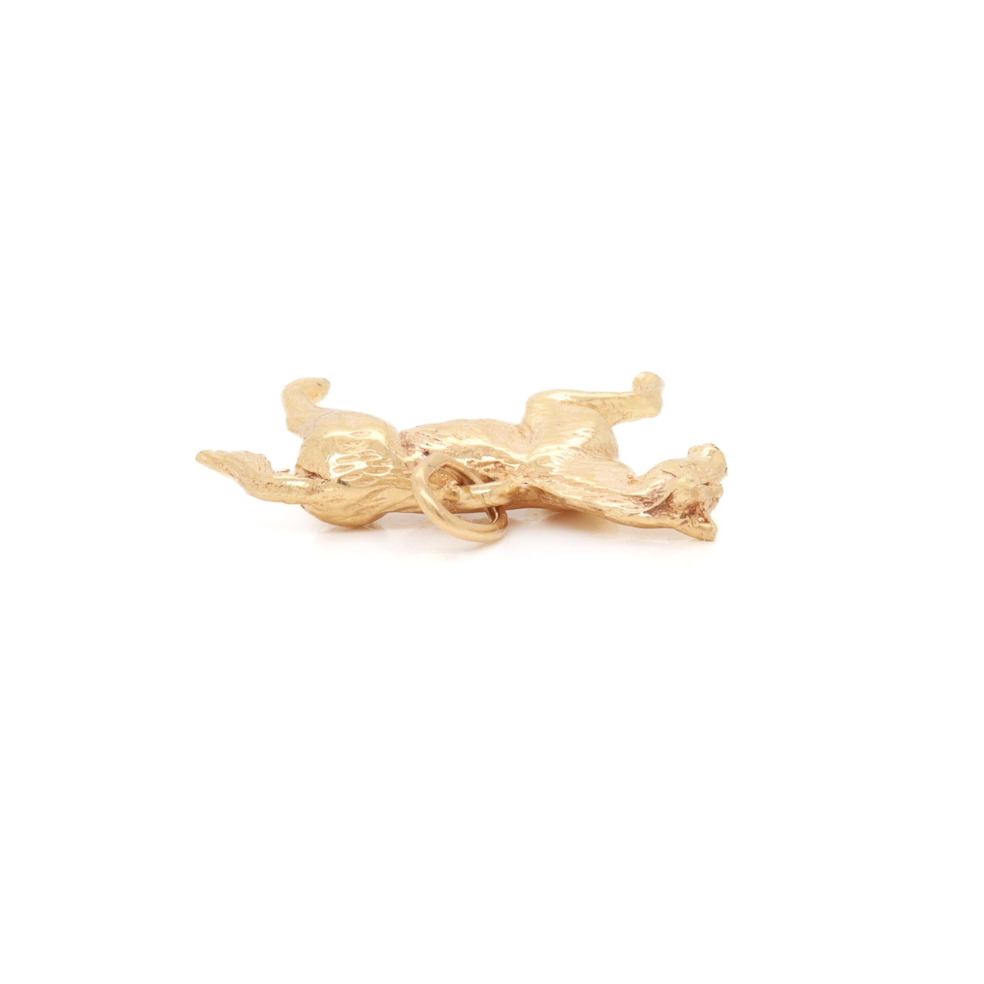 Charm o ciondolo con cavallo figurativo in oro 14K vintage in vendita 7
